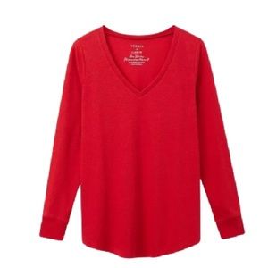 Torrid Long Sleeve Girlfriend Tee Red V-Neck 4X